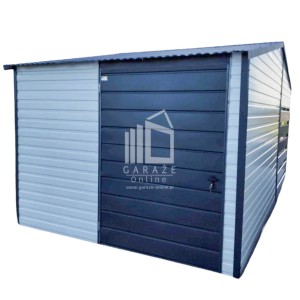 SCHOWEK - DOMEK OGRODOWY 3x3 + wiata 1,5m dach dwuspadowy - biały + antracyt  ID426 3x3