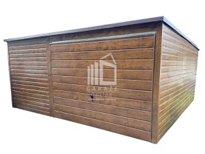 GARAŻ BLASZANY 5m x 6m poziom - spad tył Brama + okno ID429 5x6 
