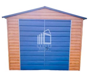 SCHOWEK - DOMEK OGRODOWY 3m x 5m DWUSPAD - brama - okno - drewnopodobny  jasny orzech ID432 3x5 