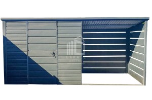Schowek - Domek Ogrodowy - 2,5x1,5m + Wiata 2,2m - Drzwi - Antracyt - Dach spad w tył  ID644