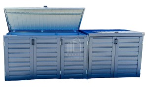 Zabudowa koszy na śmieci wiata śmietnikowa obudowa kubłów 345x80x120 cm 5x240L antracyt ID871