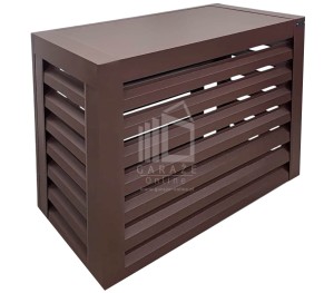 Osłona klimatyzatora - pompy ciepła 90x40x80 cm Ciemny brąz - Zabudowa ID908