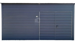 Garaż  Blaszany - Magazyn 4,5x4,5m - Brama dwuskrzydłowa - antracyt - dach spad w przód ID985