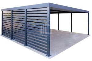 CarPort PREMIUM - wiata samochodowa 6x6 - antracyt - dodatkowa zabudowa ID1035