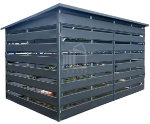 Wiata śmietnikowa 4x2m Antracyt - furtka ID1061