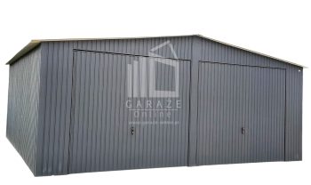 GARAŻ BLASZANY 7m x 7m pion - dwuspad - 2x Brama uchylna - antracyt grafit ID170 7x7