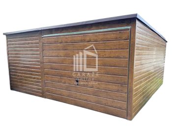GARAŻ BLASZANY 5m x 6m poziom - spad tył Brama + okno ID429 5x6
