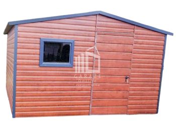 SCHOWEK - DOMEK OGRODOWY 5m x 3m DWUSPAD - drzwi - okno - drewnopodobny jasny orzech ID430 5x3