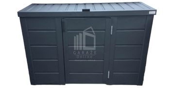 Zabudowa koszy na śmieci wiata śmietnikowa obudowa kubłów 177x65x110 cm 3x120L antracyt ID498