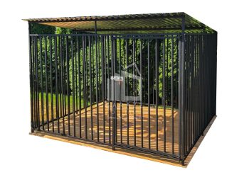 Kojec dla psów 2x2m - Drewniana podłoga ID591