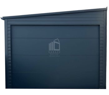 Garaż Blaszany 4x6m - Brama Segmentowa - Antracyt - Dach spad w bok ID768