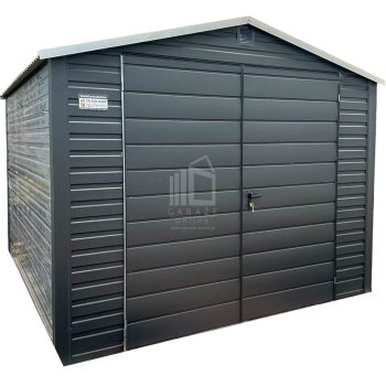 Schowek - Domek ogrodowy 3x3m - Brama dwuskrzydłowa - antracyt - dach dwuspadowy ID781