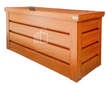 Skrzynia ogrodowa metalowa kufer 120x50x70cm złoty dąb ID863
