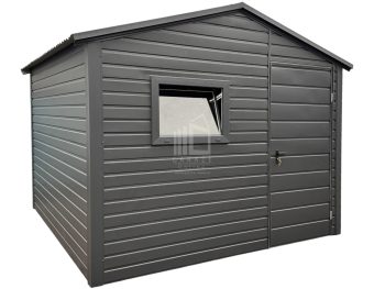 Schowek - domek ogrodowy 3x3m - Drzwi - okno - antracyt - dach dwuspadowy ID881