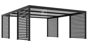 CarPort PREMIUM - Wiata samochodowa 6x5,5 Antracyt Zabudowa - ID950