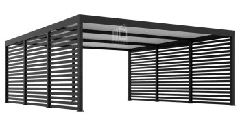 CarPort PREMIUM - Wiata samochodowa 6x5,7 Antracyt Zabudowa - ID951