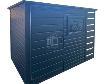 Schowek - Domek Ogrodowy 2x1,5m + wiata 0,5m -  Drzwi  - okno - antracyt - dach spad w tył ID961
