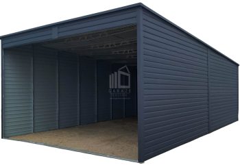 Garaż blaszany - Carport 6x8m - antracyt - dach spad w tył ID976
