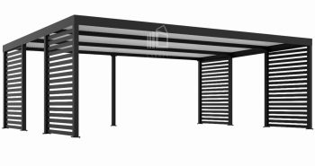 CarPort PREMIUM - wiata samochodowa 7x5 - antracyt - dodatkowa zabudowa ID1028