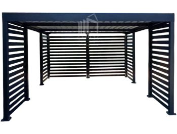 CarPort PREMIUM - wiata samochodowa 4x6 - antracyt - dodatkowa zabudowa ID1033