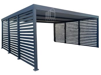 CarPort PREMIUM - wiata samochodowa 6x6 - antracyt - dodatkowa zabudowa ID1034