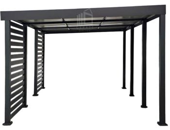 Carport PREMIUM - Wiata samochodowa 4x5 - antracyt - dodatkowa zabudowa ID1155