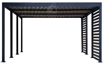 Carport PREMIUM - Wiata samochodowa 4x5m - antracyt - dodatkowa zabudowa ID1156