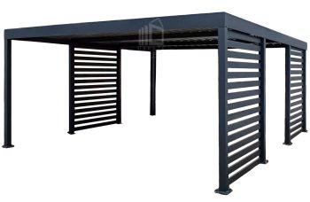 Carport PREMIUM - Wiata samochodowa 5x5 - antracyt - dodatkowa zabudowa ID1157