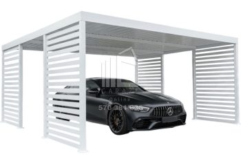Carport PREMIUM - Wiata samochodowa 5,5x5 - biały -ocynk- dodatkowa zabudowa ID1173