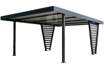 Carport V PREMIUM 4,5x4,5m - Wypełnienie panelami - Wiata samochodowa - antracyt ID1183
