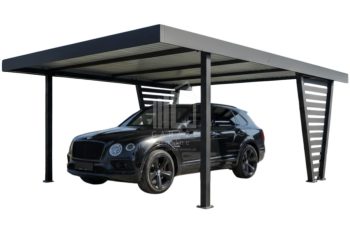Carport V PREMIUM 4,5x5,5m - Wypełnienie panelami - Wiata samochodowa - antracyt ID1185