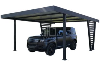 Carport V PREMIUM 4,5x5m - Wypełnienie panelami - Wiata samochodowa - antracyt ID1186