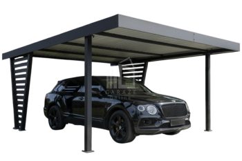 Carport V PREMIUM 4,5x5m - Wypełnienie panelami - Wiata samochodowa - antracyt ID1187
