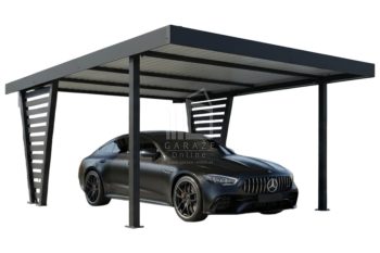 Carport V PREMIUM 5x4,5m - Wypełnienie panelami - Wiata samochodowa - antracyt ID1193