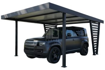 Carport V PREMIUM 5x4,7m - Wypełnienie panelami - Wiata samochodowa - antracyt ID1194