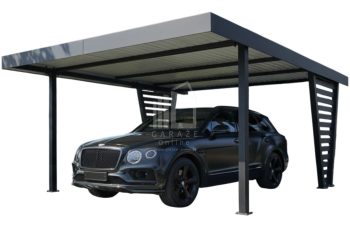 Carport V PREMIUM 5x5m - Wypełnienie panelami - Wiata samochodowa - antracyt ID1196