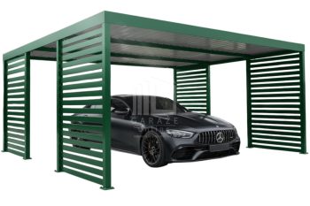 CarPort PREMIUM - wiata samochodowa 5x5 - zielony - dodatkowa zabudowa ID1176