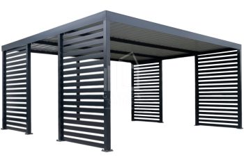 CarPort PREMIUM - wiata samochodowa 4,5x5,5 - antracyt - dodatkowa zabudowa ID1172