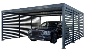 CarPort PREMIUM - wiata samochodowa 6x5 - antracyt - dodatkowa zabudowa ID1177