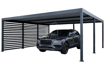 CarPort PREMIUM - wiata samochodowa 6x5 - antracyt - dodatkowa zabudowa ID1178