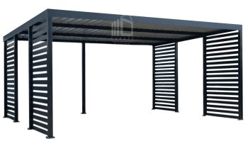 CarPort PREMIUM - wiata samochodowa 6x5,5 - antracyt - dodatkowa zabudowa ID1179