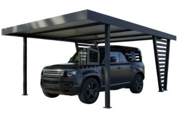 Carport V PREMIUM 4,2x5,8m - Wypełnienie panelami - Wiata samochodowa - antracyt ID1181