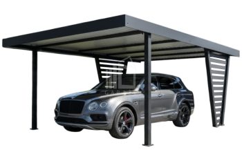 Carport V PREMIUM 4,3x5m - Wypełnienie panelami - Wiata samochodowa - antracyt ID1182