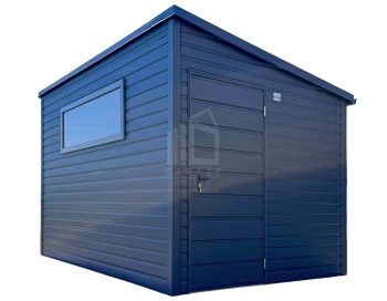 Schowek - domek ogrodowy 2x3 m - drzwi - okno - antracyt - rynny - dach spad w bok ID1264